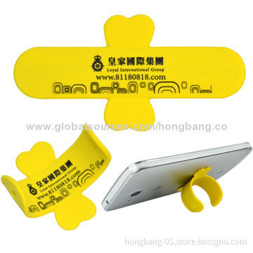 Sticky Mobile Phone Wallets, Made of Eco-friendly Silicone, Reusable and Movable